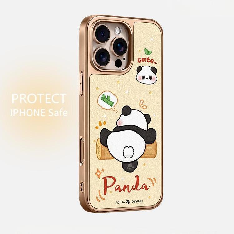 Wrestling Cute Panda MagSafe Phone Case Grip for iphone 16 iphone 15 Pro Leather case for iphone 14