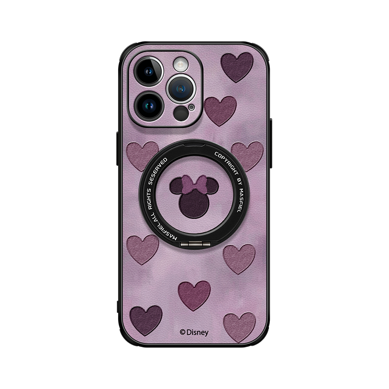 Mickey Love iPhone 16 Pro Case with 360° Upgraded Rotatable Magnetic Stand for iphone 15 Slim case with Kickstand