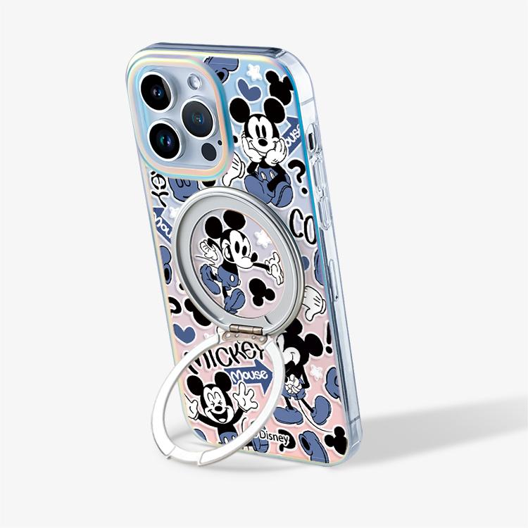 Mickey iPhone 16 Pro Case with 360° Upgraded Rotatable Magnetic Stand for iphone 15 Slim case with Kickstand